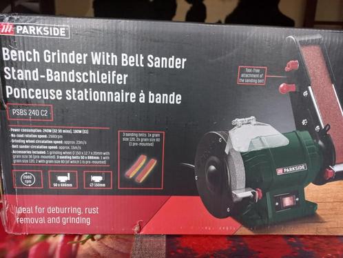 Ponceuse stationnaire à bande, Doe-het-zelf en Bouw, Gereedschap | Schuurmachines, Nieuw, Bandschuurmachine, Ophalen