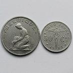 België 0,50 fr en 1 franc 1923    (583), Postzegels en Munten, Munten | België, Ophalen of Verzenden