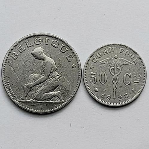 Belgique 0,50 fr et 1 franc 1923 (583), Timbres & Monnaies, Monnaies | Belgique, Enlèvement ou Envoi