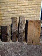 Oud Eiken houten Zuilen balken sokkels, Doe-het-zelf en Bouw, Hout en Planken, Overige typen, Ophalen of Verzenden, Zo goed als nieuw