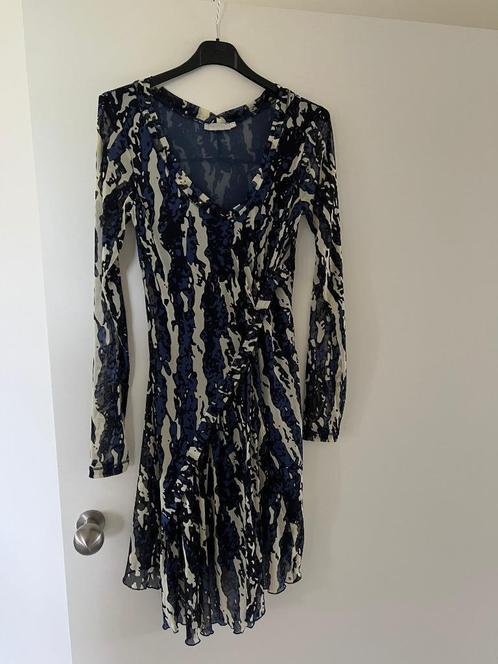 tof sjiek kleedje blauw zwart ecru, Kleding | Dames, Jurken, Zo goed als nieuw, Maat 38/40 (M), Blauw, Boven de knie, Ophalen