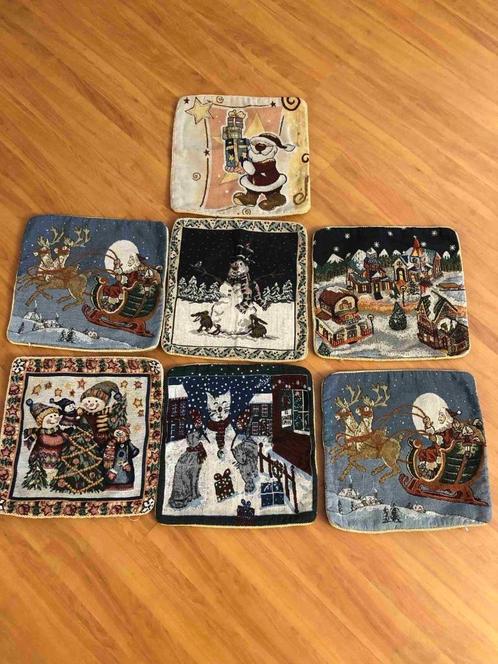 Kussen met kerst tafereeltje erop 40/40, Huis en Inrichting, Woonaccessoires | Kussens, Gebruikt, Ophalen of Verzenden