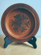 Assiette Bois Sculpté Artisanale Vintage Déco Murale Ethniqu