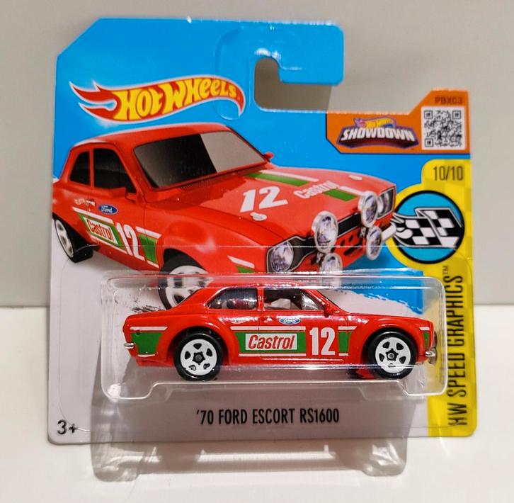 Hot Wheels `70 Ford Escort RS1600 Castrol Rood (2016), Hobby en Vrije tijd, Modelauto's | Overige schalen, Ophalen of Verzenden