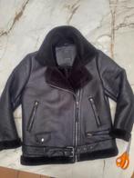 zwarte bikerjas in nepbont Yessica  46, Kleding | Dames, Zwart, Maat 46/48 (XL) of groter, Nieuw, Ophalen of Verzenden