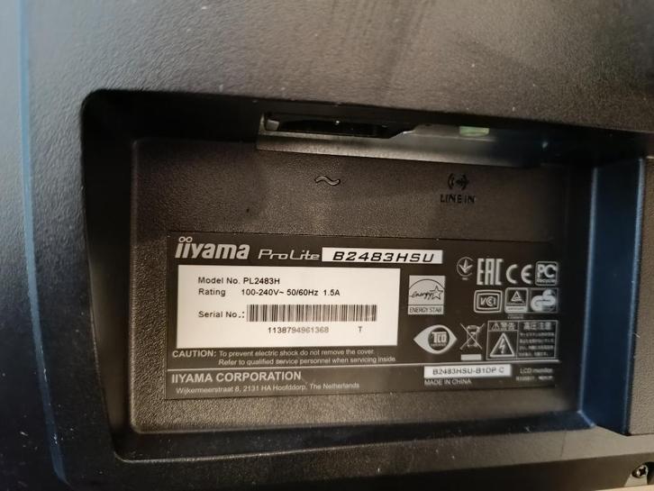 10€  voor een 24-inch verstelbare pc-monitor model PL2483H, Computers en Software, Monitoren, Zo goed als nieuw, Ophalen
