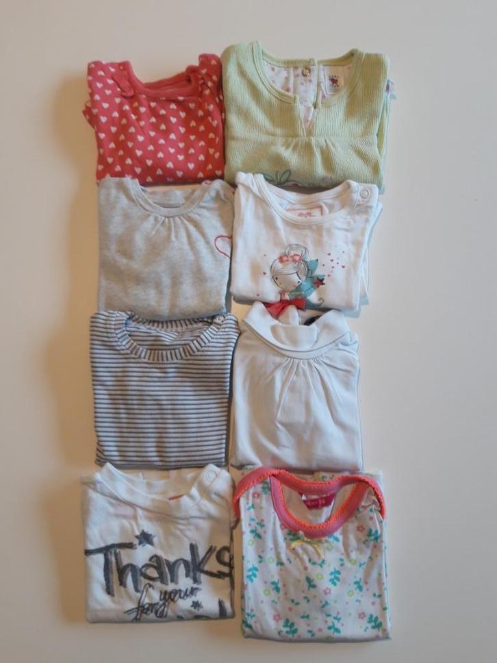 8 t-shirts met lange mouwen - Maat 68, Kinderen en Baby's, Babykleding | Maat 68, Gebruikt, Meisje, Shirtje of Longsleeve, Ophalen of Verzenden