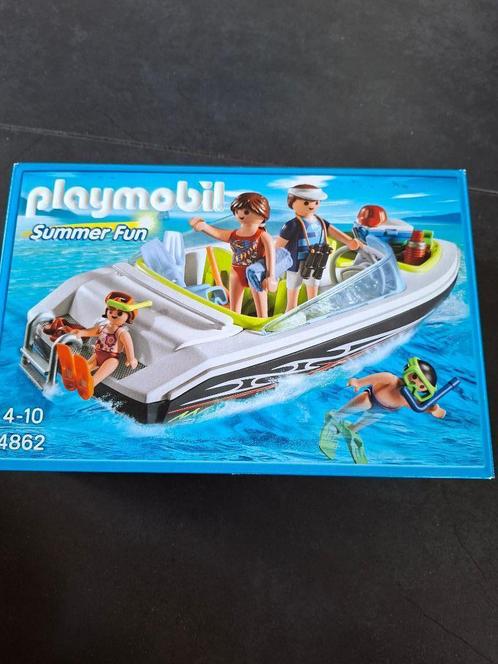 playmobil 4862 zwarte speedboot, Kinderen en Baby's, Speelgoed | Playmobil, Zo goed als nieuw, Complete set, Ophalen