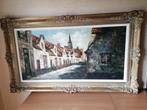Peinture Béguinage de Brugge avec cadre - 1,20 X 0,70 cm., Ophalen