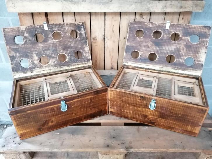 Vervoerskooien voor parkieten, Dieren en Toebehoren, Vogels | Hokken en Kooien, Zo goed als nieuw, Overige typen, Hout, Ophalen