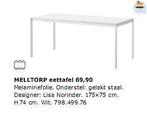 Ikea melltrop 175 x 75, Maison & Meubles, Tables | Tables à manger, Enlèvement, Utilisé