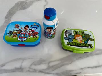 2 brooddozen paw patrol en minecraft en drinkbeker mepal  beschikbaar voor biedingen