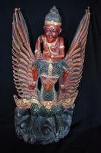 Grande statue en bois Garuda et vishnu Indonesie, Antiek en Kunst, Ophalen of Verzenden