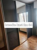 Kleerkast met schuifdeuren , 1 met spiegel , 2 met glas., Huis en Inrichting, Ophalen, Glas
