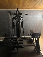 Homegym + halterbank + benchpress + schijven, Sport en Fitness, Ophalen, Zo goed als nieuw