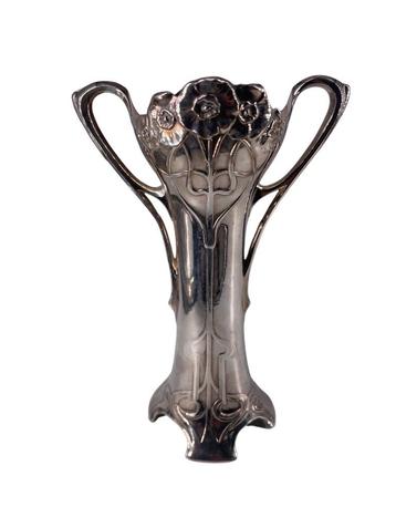 Vase Miniature Art Nouveau WMF en Étain et Métal Argenté 