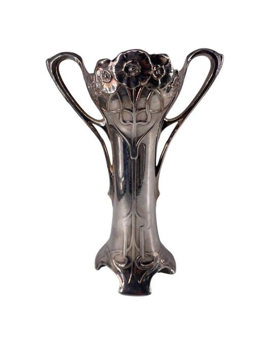 Vase Miniature Art Nouveau WMF en Étain et Métal Argenté, Antiquités & Art, Antiquités | Argent & Or, Argent, Enlèvement ou Envoi