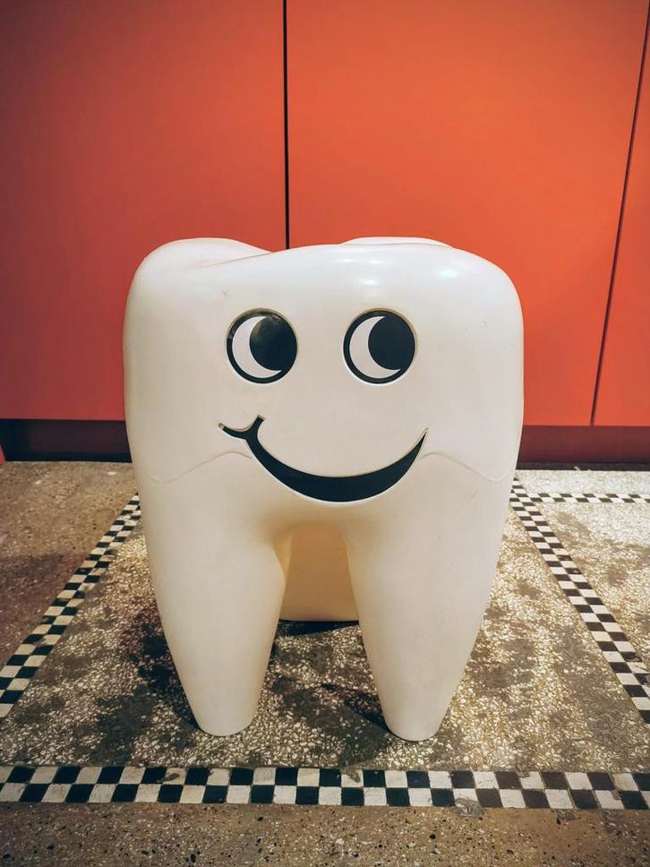 Vintage tandkrukje - Fusion, Huis en Inrichting, Krukjes, Gebruikt, Kunststof, Ophalen of Verzenden