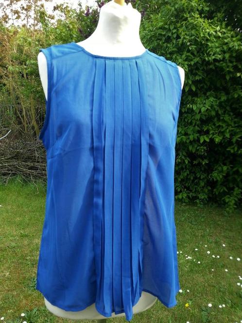 stijlvol blouse-topje pand + plooien fel blauw Nieuw, Kleding | Dames, Topjes, Nieuw, Maat 36 (S), Blauw, Zonder mouw, Ophalen of Verzenden