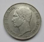 Belgique 5 francs 1865, Timbres & Monnaies, Monnaies | Europe | Monnaies non-euro, Envoi, Argent, Belgique
