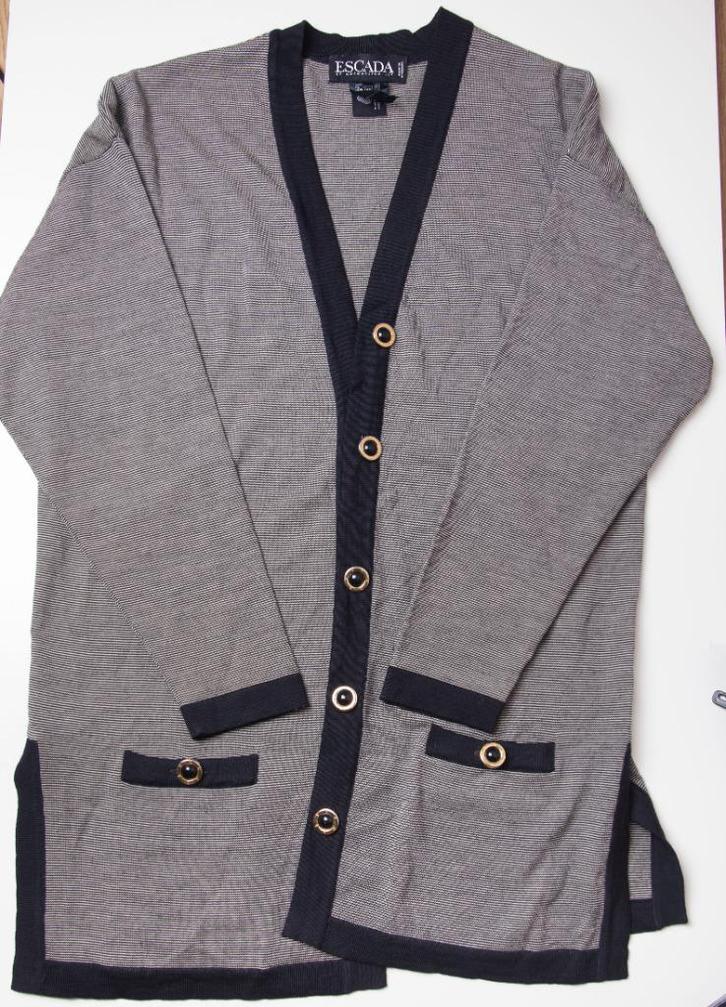 vintage Escada vest 40, Kleding | Dames, Truien en Vesten, Gedragen, Maat 38/40 (M), Grijs, Ophalen of Verzenden