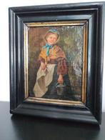 Antiek klein schilderij Vancuyck Oostende 1830 olie op doek, Ophalen of Verzenden