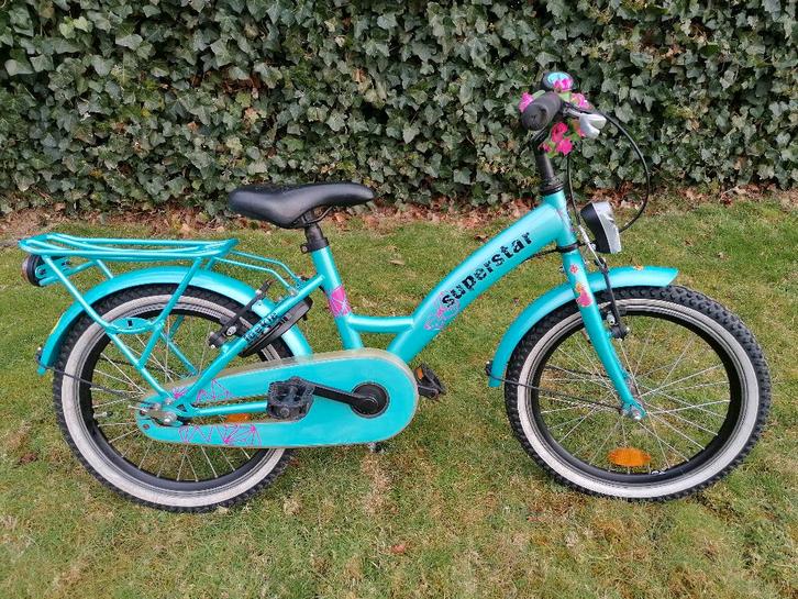 18" meisjesfiets SUPERSTAR, Fietsen en Brommers, Fietsen | Meisjes, Zo goed als nieuw, 18 inch, Handrem, Ophalen