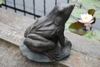 GRENOUILLE EN FONTE PATINEE SUR FEUILLE DE NENUPHAR., Jardin & Terrasse, Statues de jardin, Enlèvement ou Envoi, Neuf, Autres matériaux