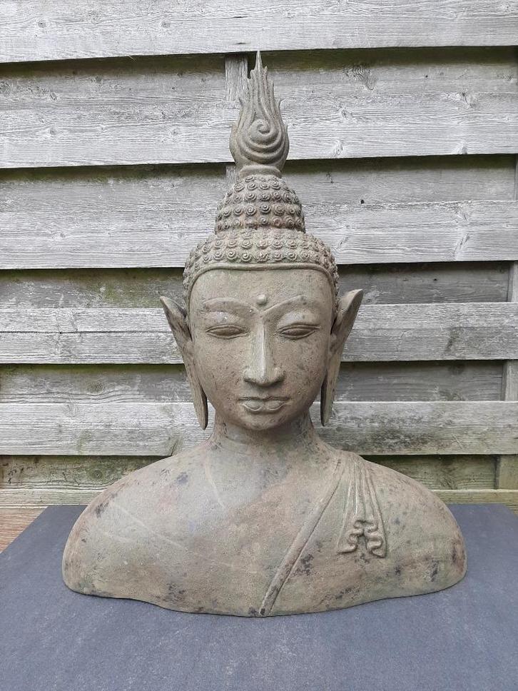 Bronzen Buste van Boeddha /rasmi/chakra Ajna/Azië/Thailand, Huis en Inrichting, Woonaccessoires | Boeddhabeelden, Nieuw, Ophalen of Verzenden