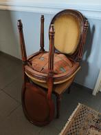 Eetkamerstoelen bruine stof medaillon Louis XVI, Huis en Inrichting, Stoelen, Ophalen, Stof