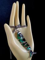 VINTAGE ZILVEREN VIS HANGER MET EMAILLE ITALIË ., Handtassen en Accessoires, Antieke sieraden, Ophalen, Zilver, Hanger