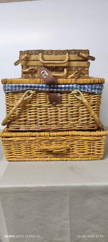 Picknickmanden. 3 soorten. beschikbaar voor biedingen