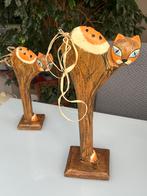 Paire de chats décoratifs en bois, Antiquités & Art, Art | Sculptures & Bois