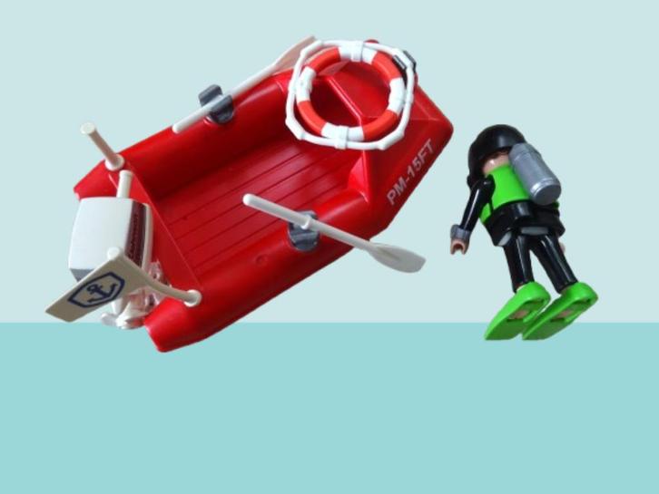 Playmobil boot met duiker, Kinderen en Baby's, Speelgoed | Playmobil, Gebruikt, Complete set, Ophalen of Verzenden