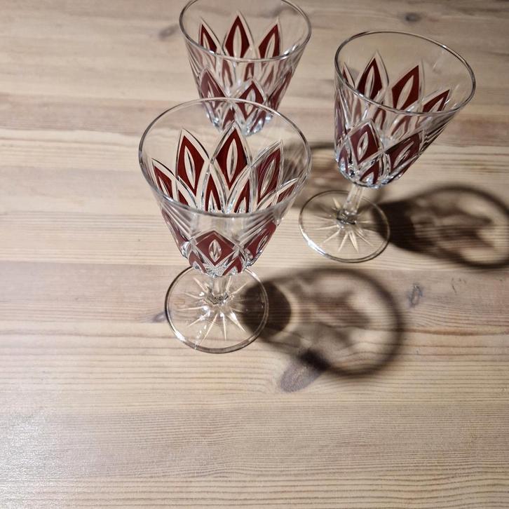3 verres à vin VMC Reims Arlequin, Antiek en Kunst, Antiek | Glaswerk en Kristal, Ophalen of Verzenden