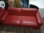 Rode leren E&4-zitsbanken, Huis en Inrichting, Zetels | Zetels, Ophalen, Leer