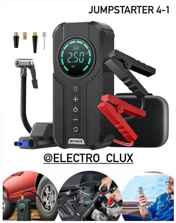 Jumpstarter 4-1 Luchtcompressor / Powerbank / Led-Display.., Auto diversen, Jumpstarters, Nieuw, Ophalen of Verzenden