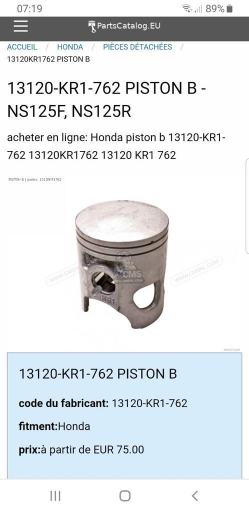 PISTON  NS 125 R ou F, Motoren, Onderdelen | Oldtimers, Nieuw, Ophalen of Verzenden