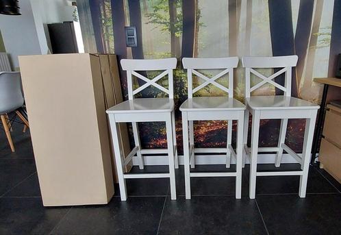 6 Barkrukken met rugleuning, Huis en Inrichting, Barkrukken, Zo goed als nieuw, 90 cm of meer, Hout, 5 krukken of meer, Met voetsteun