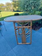 Jolie table haute ou console bambou et rotin., Jardin & Terrasse, Utilisé, Enlèvement ou Envoi