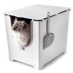 Kattenbak ModkatFlip met openbare deksel + schep/WIT, Ophalen, Zo goed als nieuw