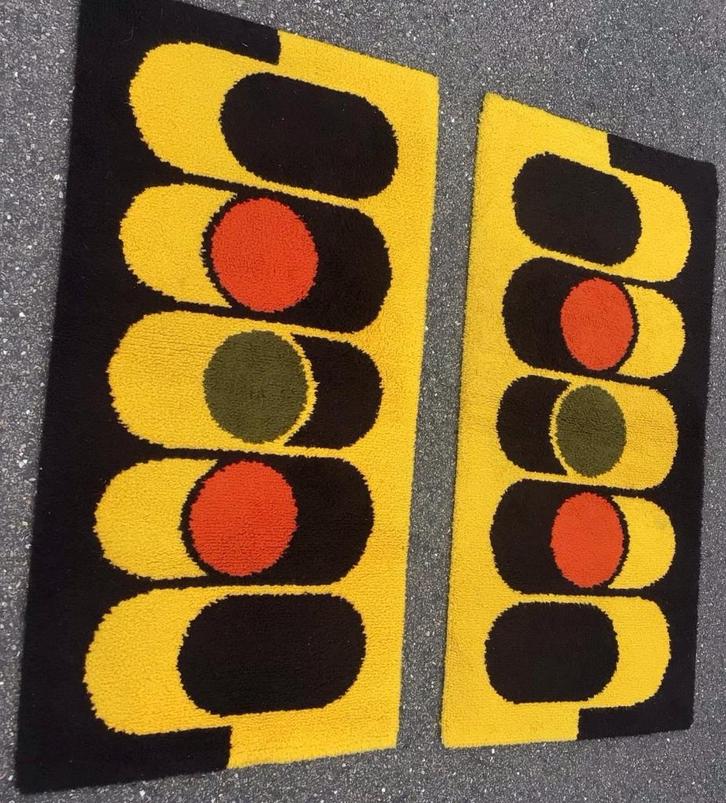 Space Age vintage Tapijten Pop Art 70s, Huis en Inrichting, Stoffering | Tapijten en Vloerkleden, Gebruikt, Ophalen of Verzenden