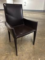 6 chaises comfortables avec accoudoirs en cuir, Huis en Inrichting, Stoelen, Ophalen, Gebruikt, Zwart, Leer