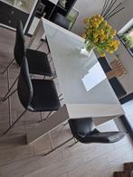 Xooon Hoge tafel met glazen blad, Huis en Inrichting, 50 tot 100 cm, Gebruikt, Rechthoekig, Ophalen