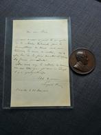 Medaille + Brief Leopold Wiener 1854 gesigneerd, Ophalen of Verzenden