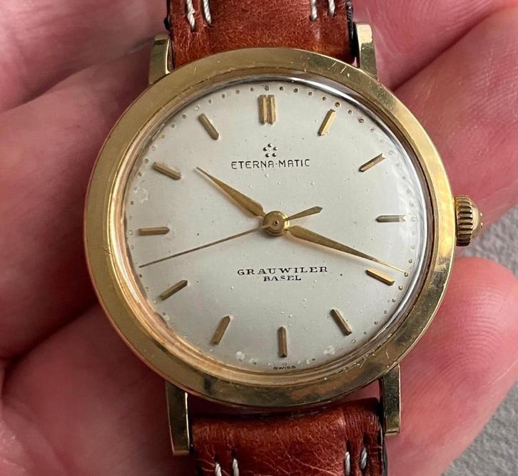 ETERNA-MATIC horloge in 18 karaat massief goud met kast, Handtassen en Accessoires, Horloges | Heren, Gebruikt, Polshorloge, Omega
