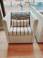 Vierkant zeteltje in katoen met poef - showroommodel, Maison & Meubles, Fauteuils, Enlèvement, Neuf, Tissus