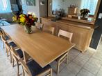 Salle à manger complète en chêne massif, Huis en Inrichting, Ophalen, Zo goed als nieuw, 6 tot 8 stoelen, Chêne massif