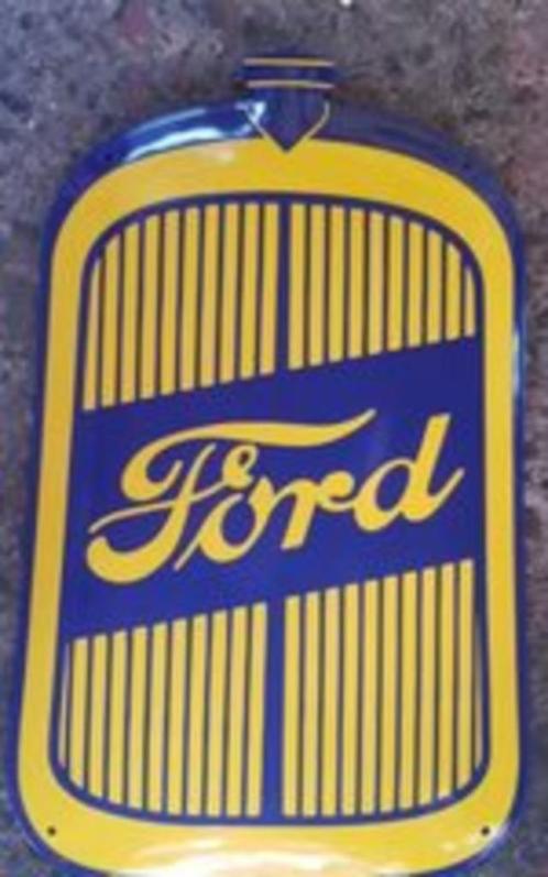 Ford grill emaillen reclame bord showroom garage borden, Collections, Marques & Objets publicitaires, Neuf, Panneau publicitaire