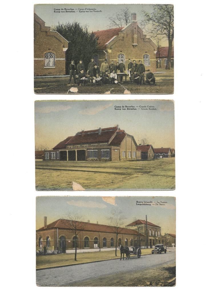3 Zeer oude ansicht-/postkaarten van o.a. Kamp van Beverlo., Verzamelen, Postkaarten | België, Limburg, Ophalen of Verzenden